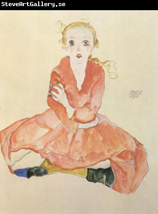 Egon Schiele Seated Girl Facing Front (mk12)